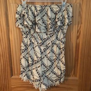 Ruffle Strapless Romper